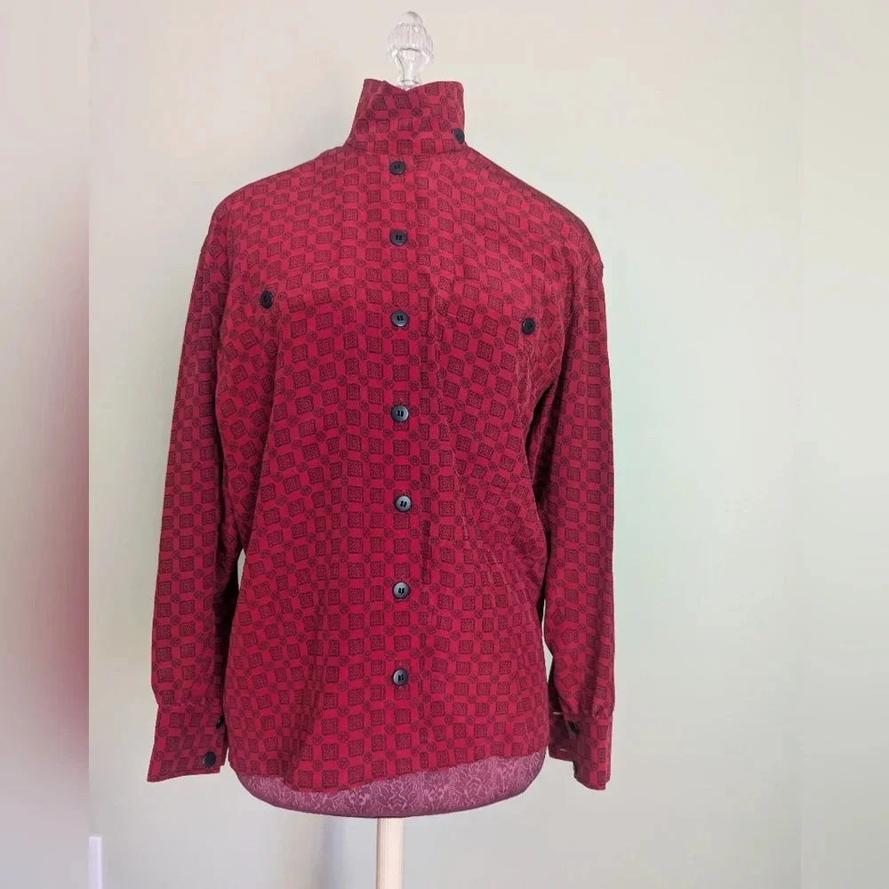 Escada Red Silk Blouse, EU 36